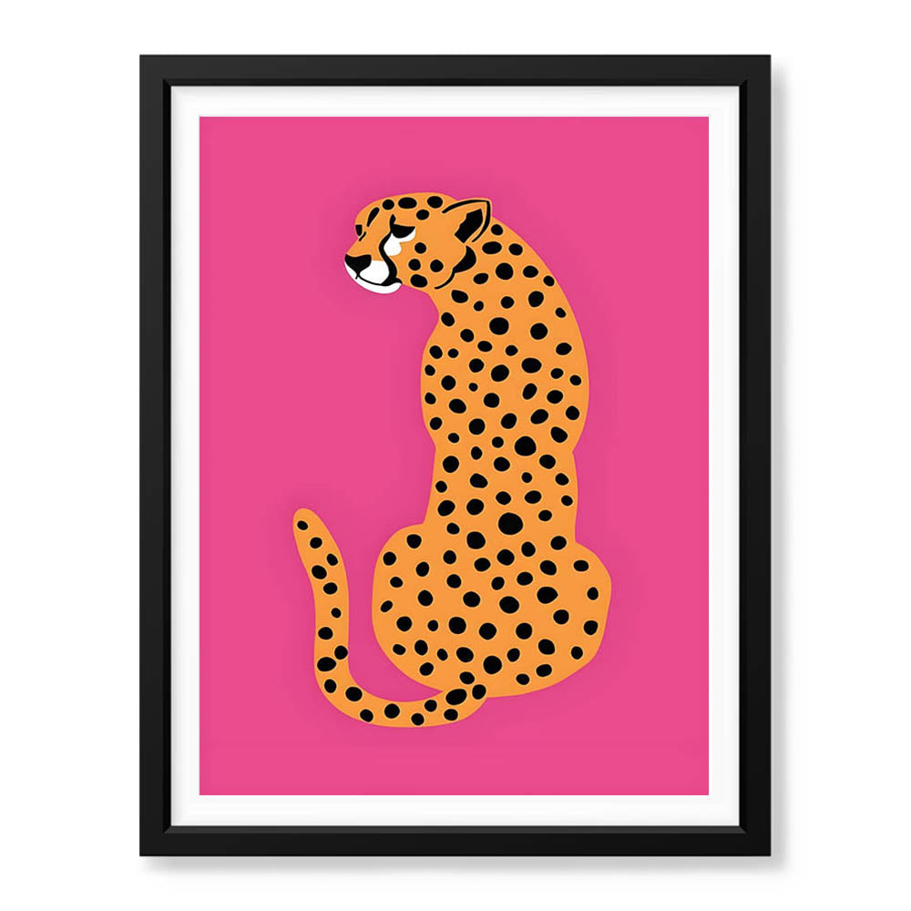 Leopard Abstract Art Over Pink Background | Abstract Animal Artwork #00379 - Prime Décor