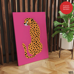 Leopard Abstract Art Over Pink Background | Abstract Animal Artwork #00379 - Prime Décor