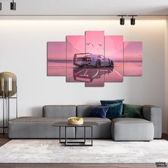Retrowave Ferrari F40 Forza Styled (5 Panel) Cars Wall Art - Prime Décor