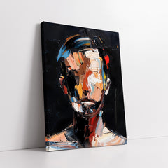 Abstract Deconstructed Male Portrait Impasto Style (Single Panel) Digital Painting Wall Art