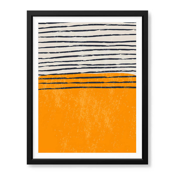 Black & Orange Abstract Art Over White Background | Abstract Office Artwork #00384 - Prime Décor