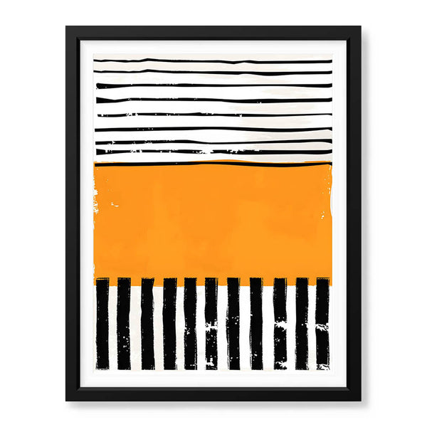 Black & Orange Abstract Art Over White Background | Abstract Office Artwork #00385 - Prime Décor