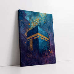 Celestial Holy Kaaba Golden Detail Abstract Style (Single Panel) Digital Painting Wall Art