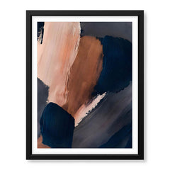 Black & Brown Abstract Art Paint Strokes | Abstract Office Artwork #00392 - Prime Décor
