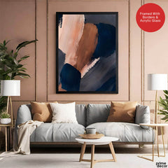 Black & Brown Abstract Art Paint Strokes | Abstract Office Artwork #00392 - Prime Décor