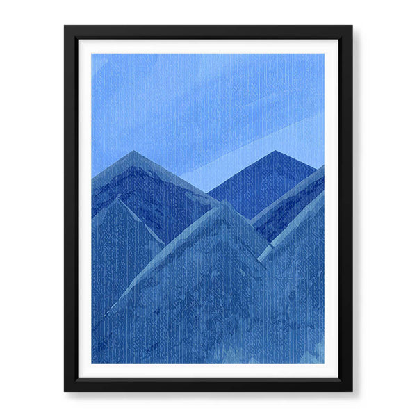 Beautiful Abstract Portrait Of Blue Mountains Art | Abstract Nature Artwork #00394 - Prime Décor