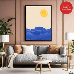 Beautiful Abstract Portrait Of Sea & Sun Art | Abstract Nature Artwork #00395 - Prime Décor