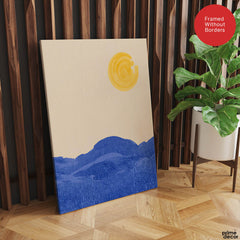 Beautiful Abstract Portrait Of Sea & Sun Art | Abstract Nature Artwork #00395 - Prime Décor