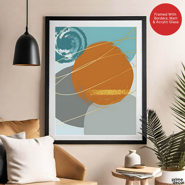 Colorful Abstract Paint Stroke Art Over White Background | Abstract Office Artwork #00397 - Prime Décor