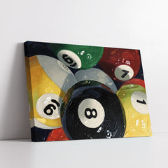 Abstract Billiards Cluster Heavy Stroke (Single Panel) Digital Painting Wall Art