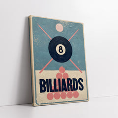 Minimalist Eight Ball Billiards Poster with Textured Impasto Finish (Single Panel) Digital Painting Wall Art
