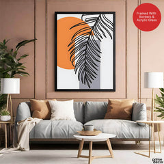 Black & Brown Floral Abstract Art Over White Background | Abstract Floral Artwork #00405 - Prime Décor