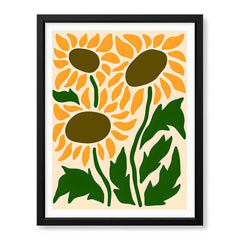 Green & Gold Floral Abstract Art Over White Background | Abstract Floral Artwork #00409 - Prime Décor