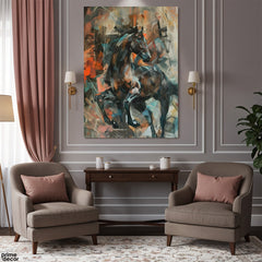 Prismatic Geometric Equine Abstract (Single Panel) Digital Painting Wall Art
