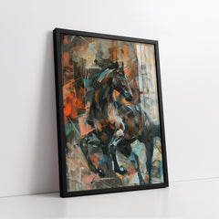 Prismatic Geometric Equine Abstract (Single Panel) Digital Painting Wall Art