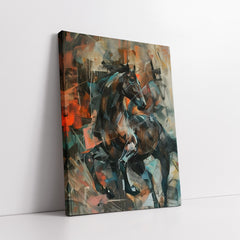 Prismatic Geometric Equine Abstract (Single Panel) Digital Painting Wall Art