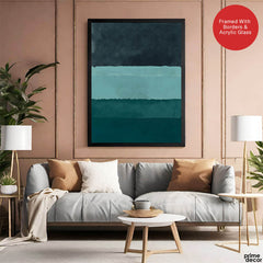Blue & Green Color Shades Abstract Design | Abstract Office Artwork #00412 - Prime Décor