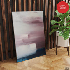Pink & Blue Abstract Brush Art Over White Background | Abstract Office Artwork #00420 - Prime Décor