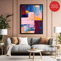 Colorful Abstract Brush Art Over White Background | Abstract Office Artwork #00421 - Prime Décor