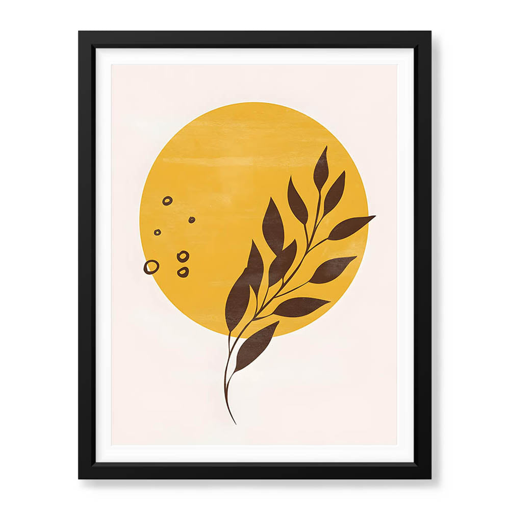 Black & Gold Abstract Floral Art Over White Background | Abstract Floral Artwork #00423 - Prime Décor