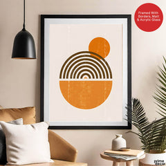 Black & Orange Abstract Art Over White Background | Abstract Office Artwork #00424 - Prime Décor