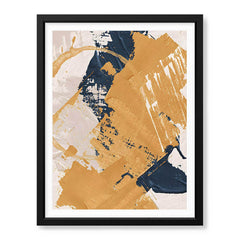Blue & Brown Abstract Art Over Beige Background | Abstract Office Artwork #00425 - Prime Décor