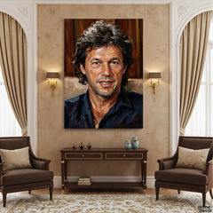 Charismatic Leader Imran Khan Portrait (Single Panel) Digital Painting Wall Art