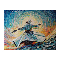 Whirling Sufi Dervish Embossed Textured Style | Handmade Painting