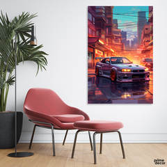 Abstract Artwork Of A Car With Aesthetic Background (Single Panel) Cars Wall Art