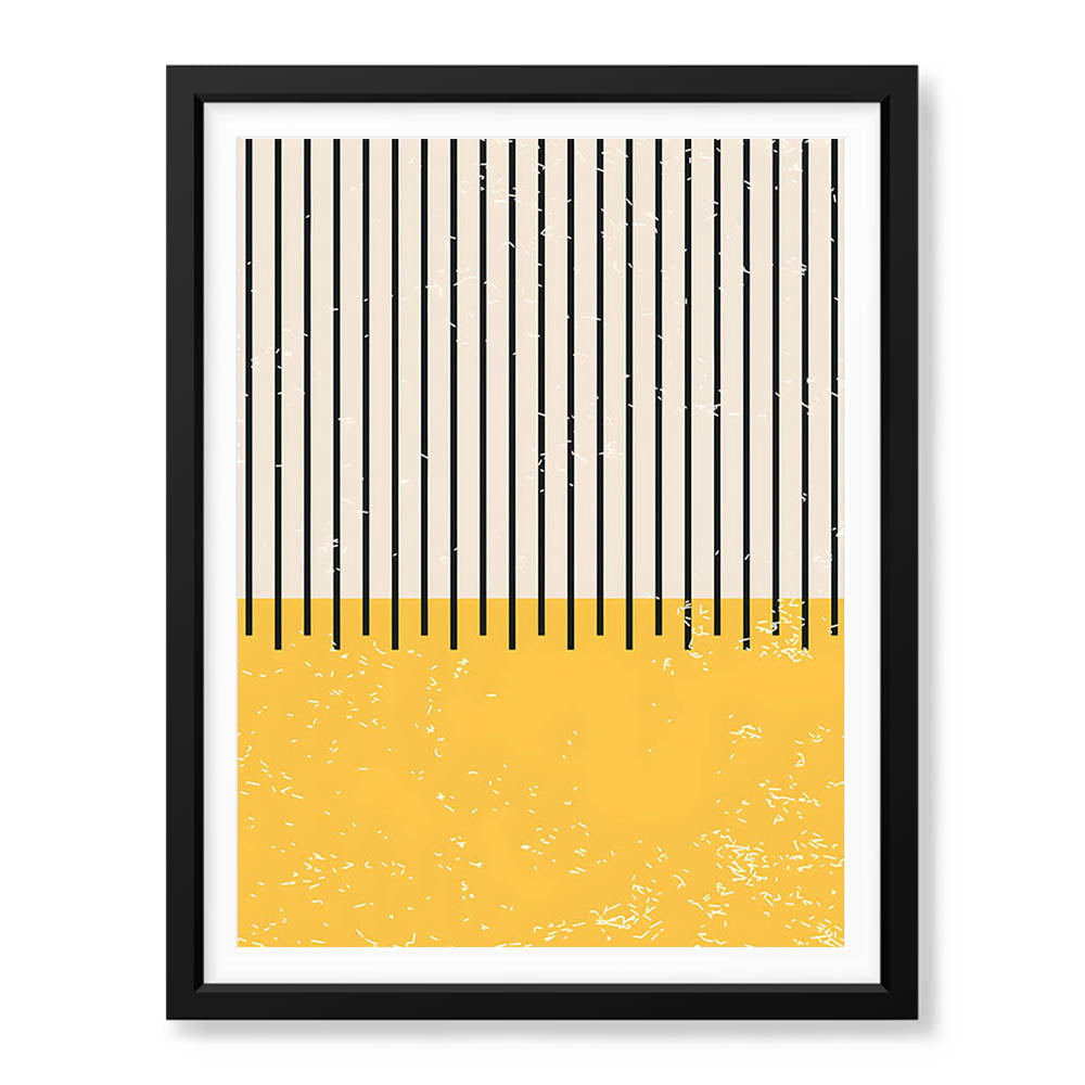 Black & Gold Abstract Line Art Over White Background | Abstract Office Artwork #00430 - Prime Décor