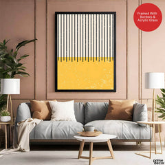 Black & Gold Abstract Line Art Over White Background | Abstract Office Artwork #00430 - Prime Décor