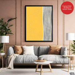 Black & Gold Abstract Line Art Over White Background | Abstract Office Artwork #00431 - Prime Décor