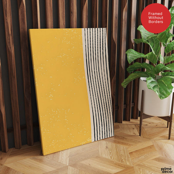 Black & Gold Abstract Line Art Over White Background | Abstract Office Artwork #00431 - Prime Décor