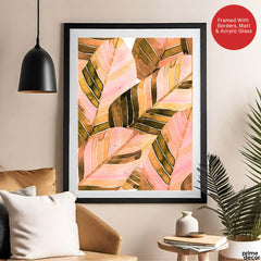 Beautiful Abstract Leaves Art Over White Background | Abstract Floral Artwork #00433 - Prime Décor
