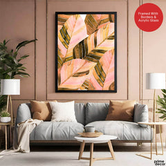 Beautiful Abstract Leaves Art Over White Background | Abstract Floral Artwork #00433 - Prime Décor