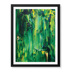 Green & Yellow Abstract Paint Oil Art Over White Background | Abstract Office Artwork #00434 - Prime Décor