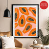 Black & Orange Abstract Fruit Seeds Design Over Beige Background | Abstract Floral Artwork #00435 - Prime Décor