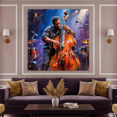 Soulful Musical Artist Live Performance Palette Knife Style (Single Panel) Digital Painting Wall Art