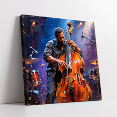 Soulful Musical Artist Live Performance Palette Knife Style (Single Panel) Digital Painting Wall Art