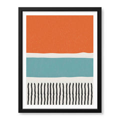 Black Orange & Blue Abstract Design Over White Background | Abstract Office Artwork #00443 - Prime Décor