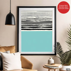 Black & Blue Abstract Design Over White Background | Abstract Office Artwork #00444 - Prime Décor