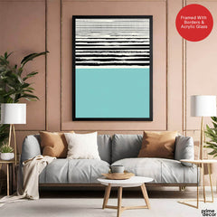 Black & Blue Abstract Design Over White Background | Abstract Office Artwork #00444 - Prime Décor
