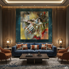 Rhythmic Classical Music Tabla Percussion (Single Panel) Digital Painting Wall Art