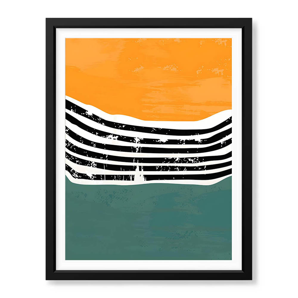 Black Gold & Green Abstract Design Over White Background | Abstract Office Artwork #00448 - Prime Décor