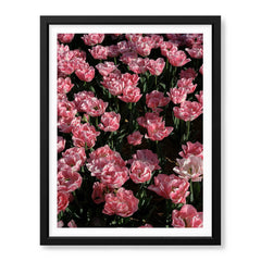 Beautiful Pink Flowers In Field Over Green Background | Abstract Floral Artwork #00451 - Prime Décor