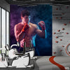 Boxer In Neon Smoky Lights | Gym Wallpaper Mural