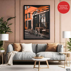 Beautiful View Of A Street With Cycle | Abstract Nature Artwork #00460 - Prime Décor
