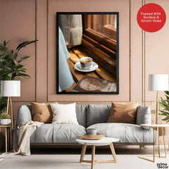 Beautiful View Of A Coffe With Books | Abstract Nature Artwork #00461 - Prime Décor
