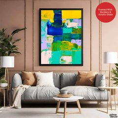 Colorful Abstract Art Paint Strokes Over Beautiful Background | Abstract Office Artwork #00466 - Prime Décor