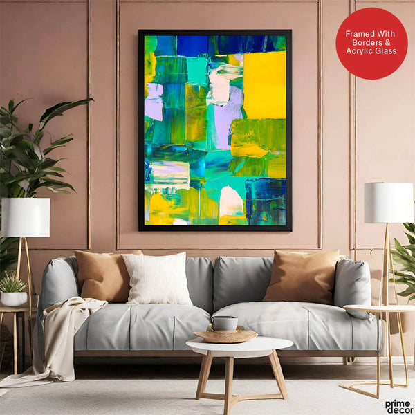 Colorful Abstract Art Paint Strokes Over Beautiful Background | Abstract Office Artwork #00467 - Prime Décor
